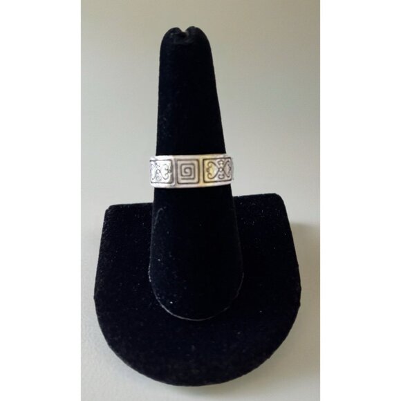 Brighton 925 Sterling Silver Vintage Greek Maze Band Ring Size 8 - Picture 1 of 6